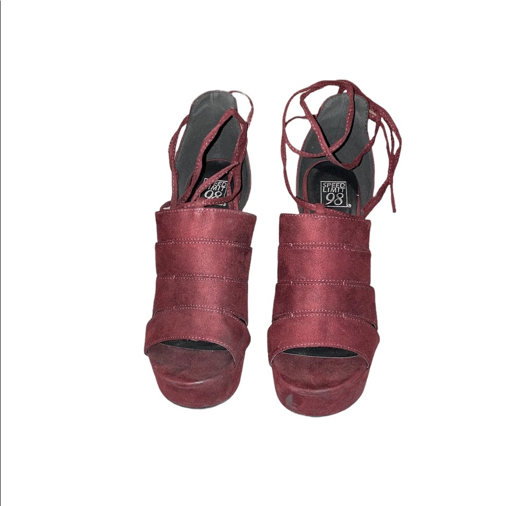 Maroon Platform Heels - image 3